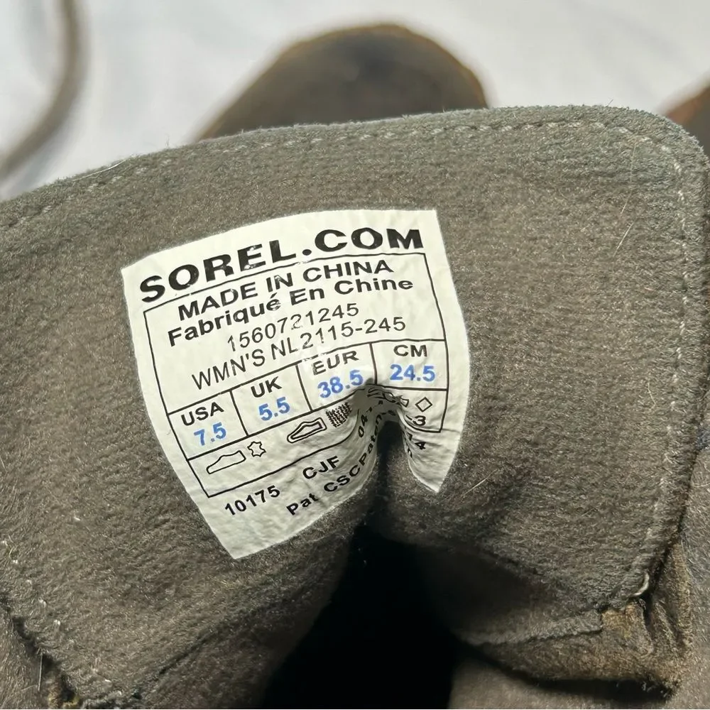 Sorel Toronto green suede lace up waterproof wedge boots women’s shoe size 7.5